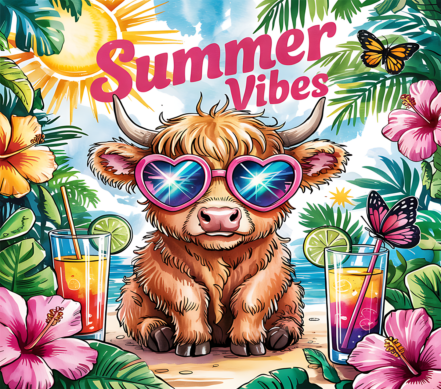 Highland Cow Summer Vibes