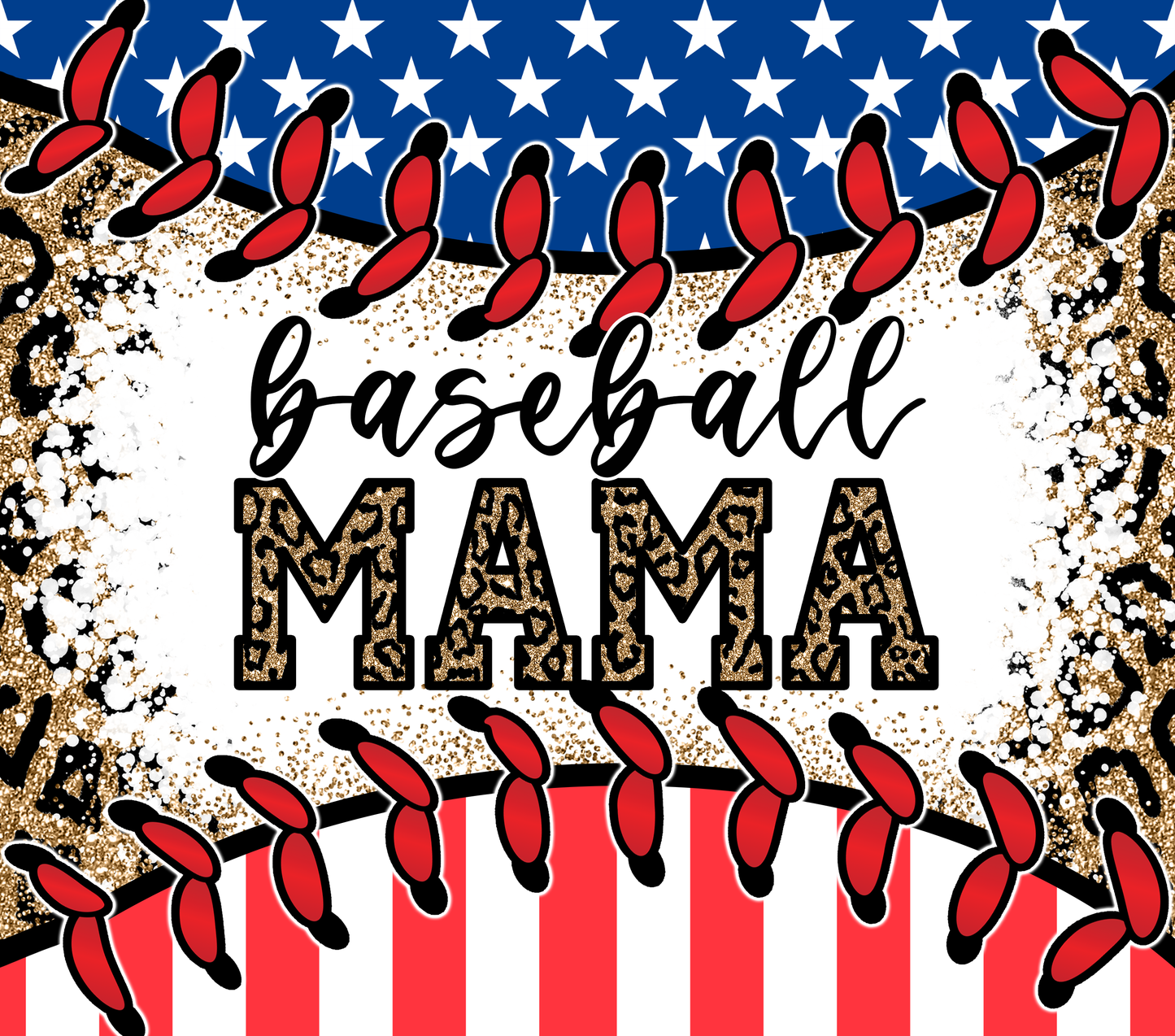 Patriotic Baseball Mama Tumbler - Tumbler Kraze