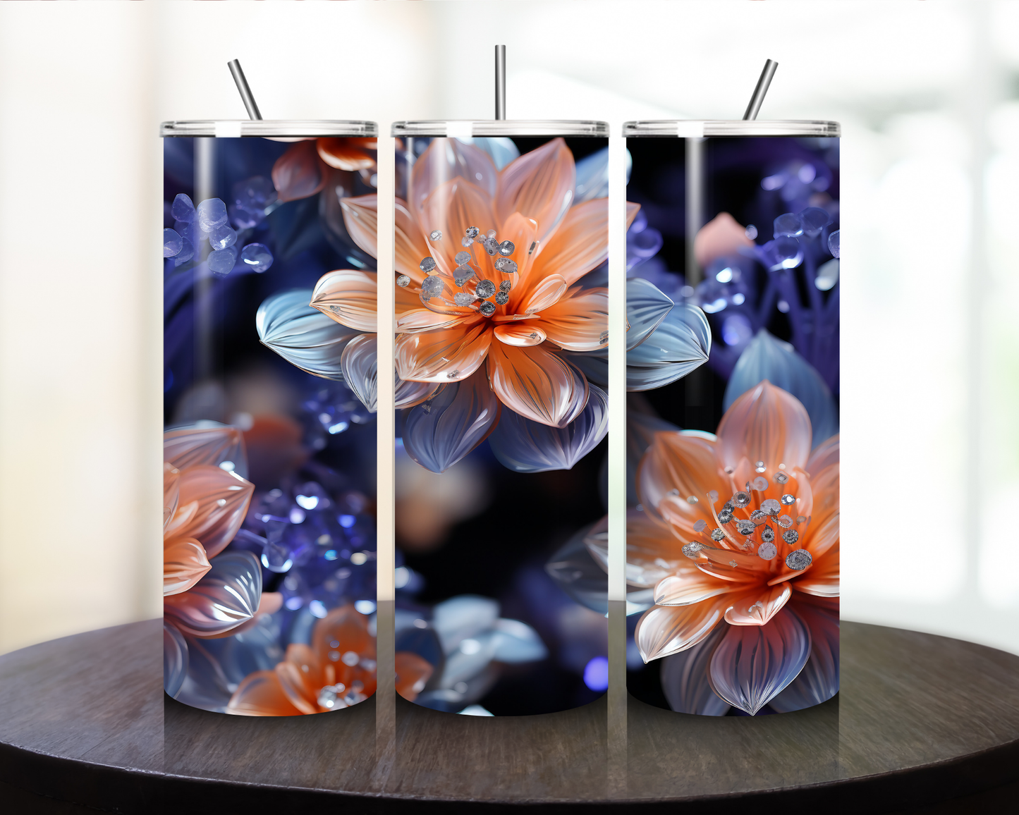 Purple Ora Floral Tumbler - Tumbler Kraze