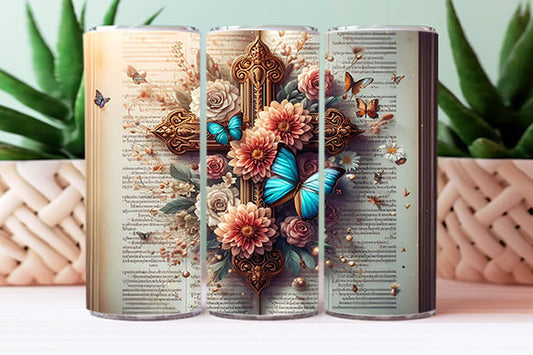 Beautiful Cross Tumbler - Tumbler Kraze