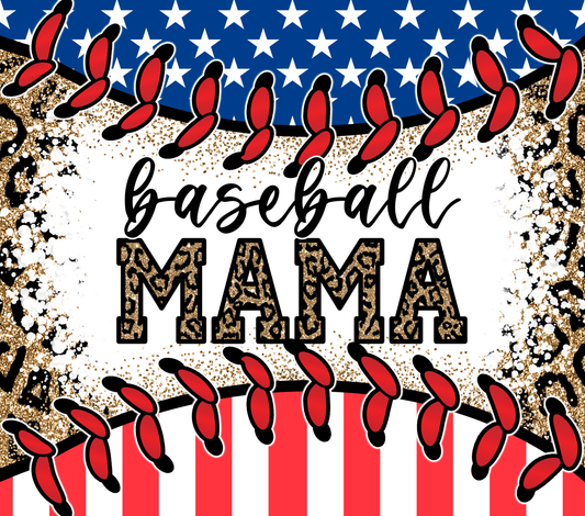 Patriotic Baseball  Mama Tumbler - Tumbler Kraze