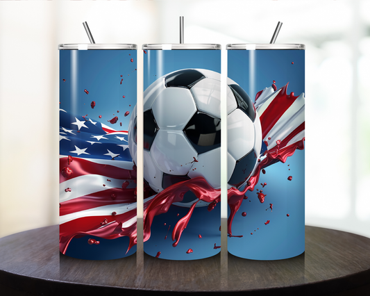 Patriotic Soccer Tumbler - Tumbler Kraze
