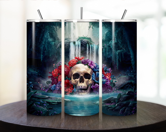 Skull and Waterfalls - Tumbler Kraze